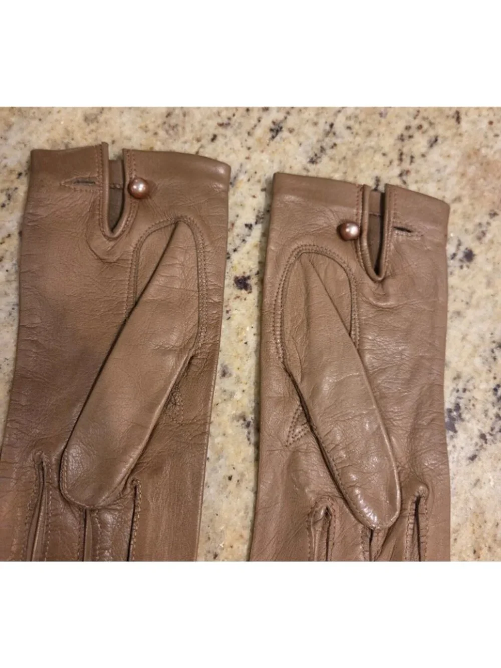 Vintage Womens Size S 6.5 Brown Soft Leather Formal Gloves Italy